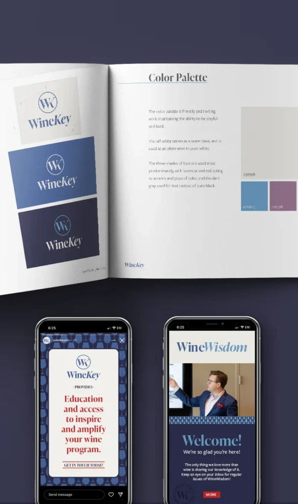 Winekey branding document & social graphics