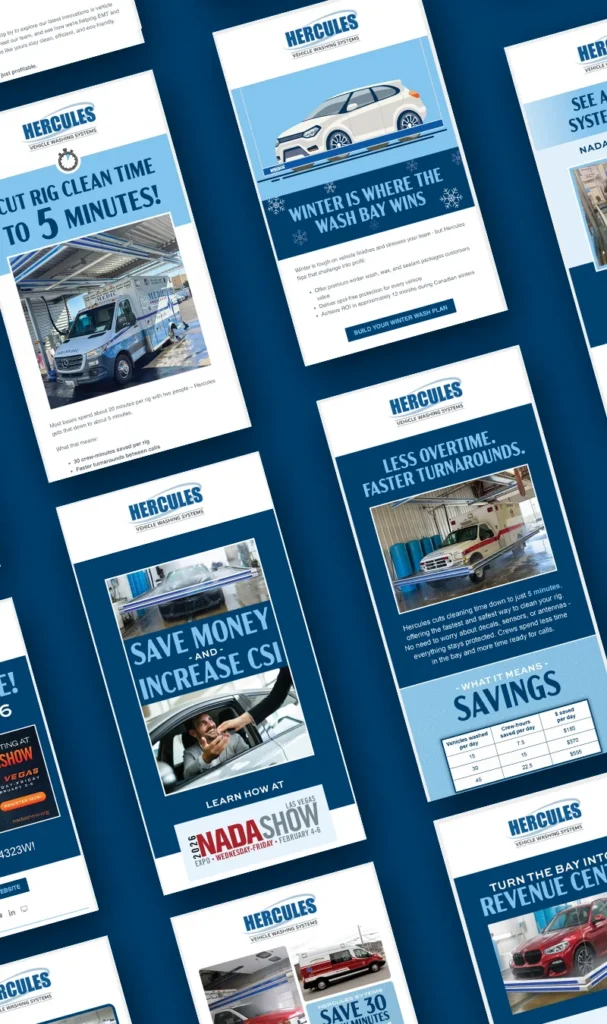Hercules car wash systems email marketing images