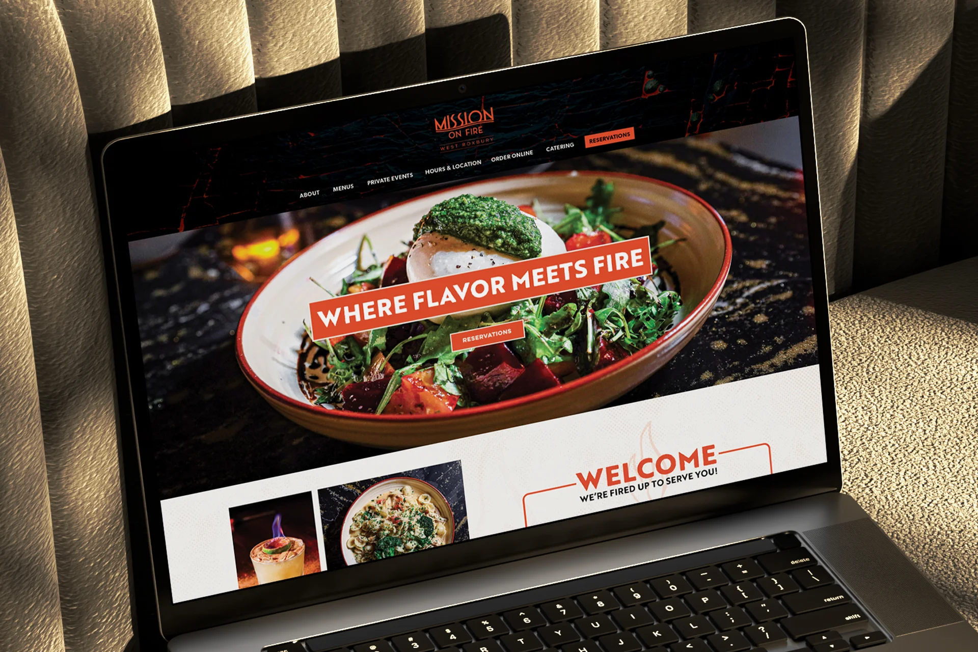 Mission on fire website shown on laptop screen